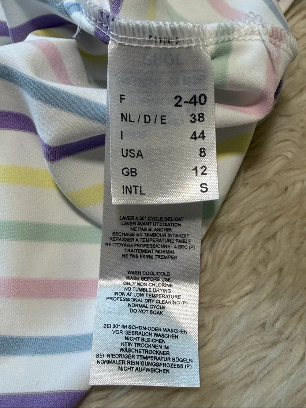 Saint James GARDE-COTE Multicolor Striped Anti-UV Top - Size 8